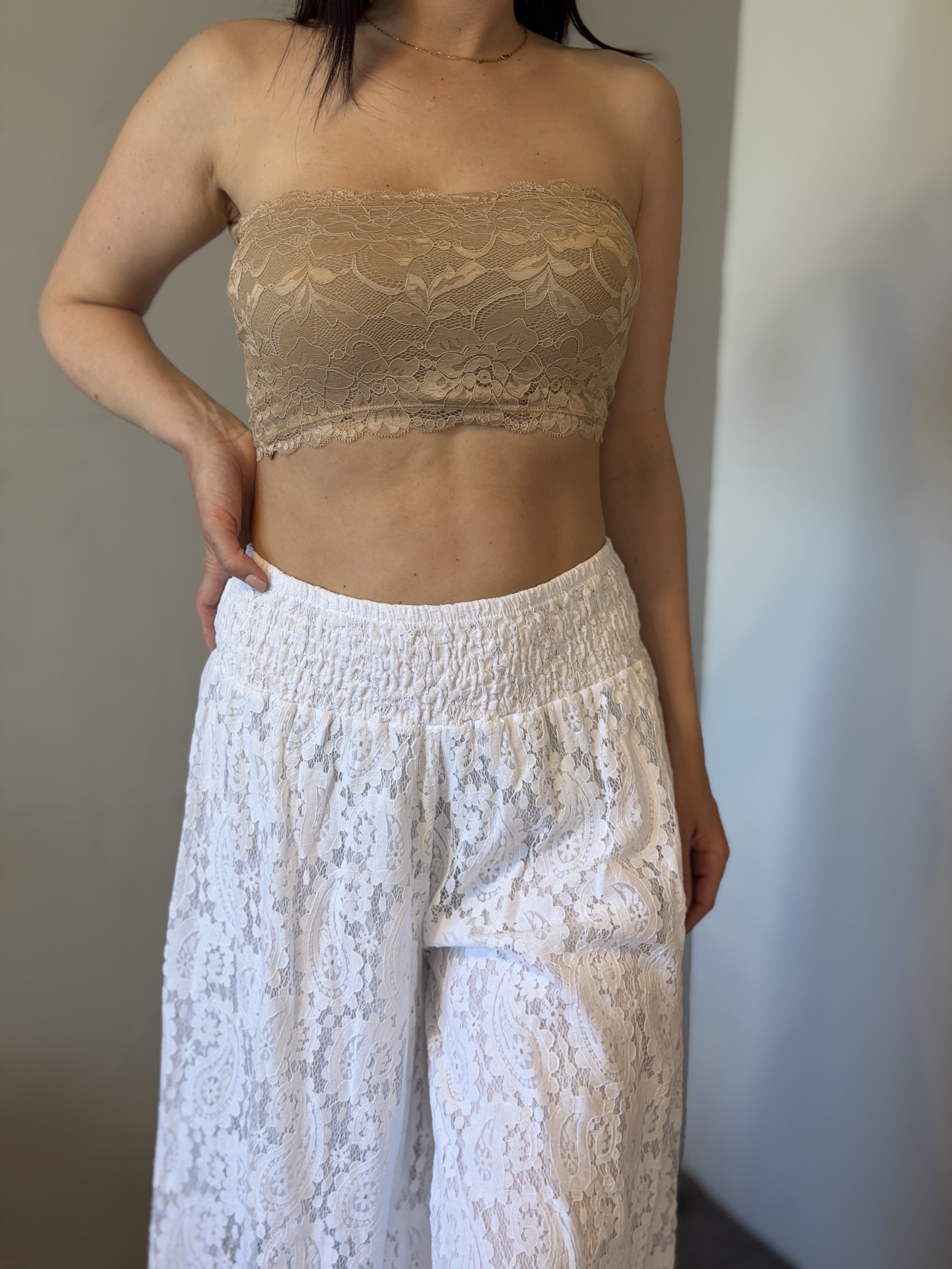 ÉLYA csipke top – bézs