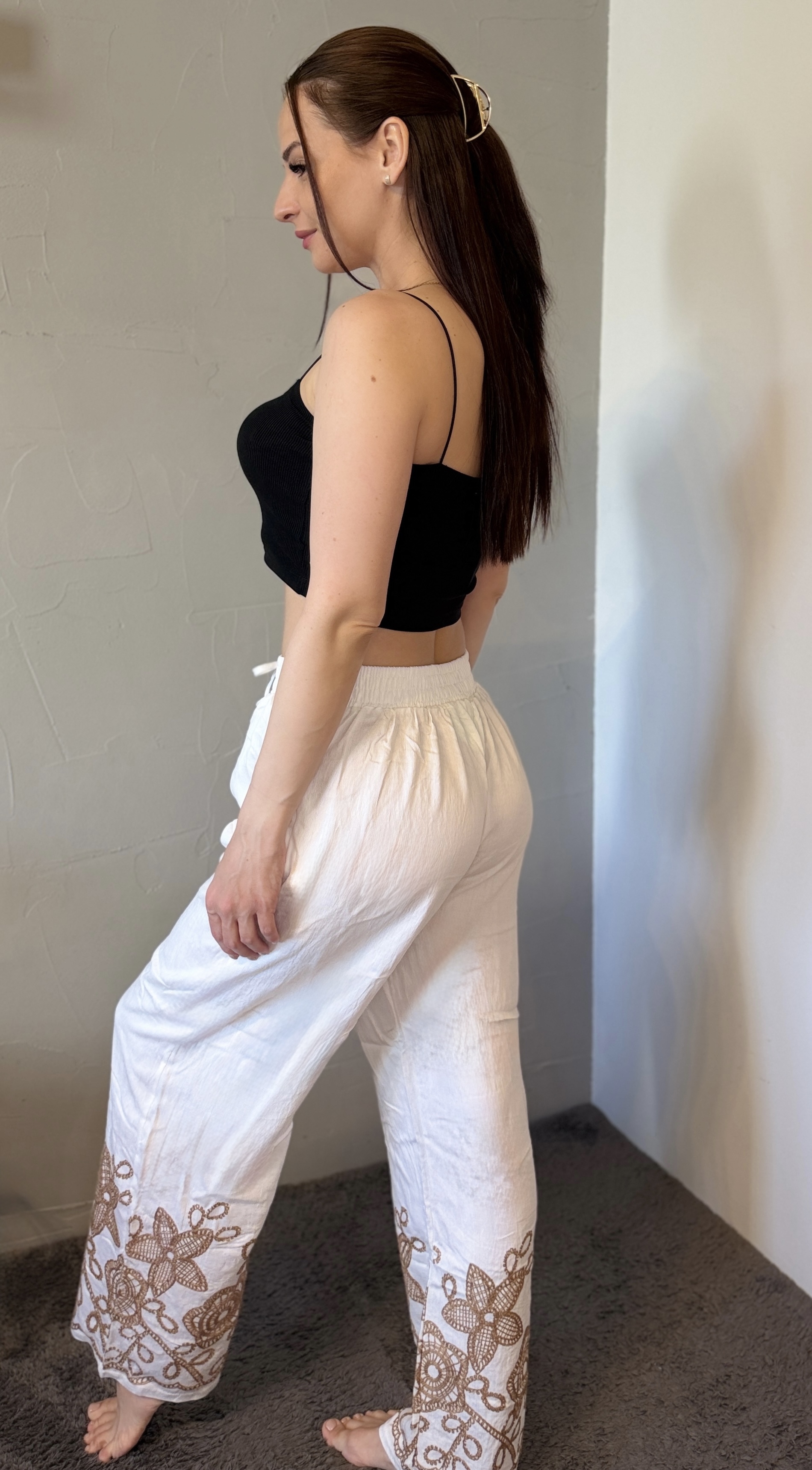 SAND LACE nadrág – hímzett nyári wide-leg nadrág